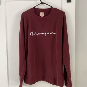 CHAMPION large French terry sweatshirt burgundy logo L